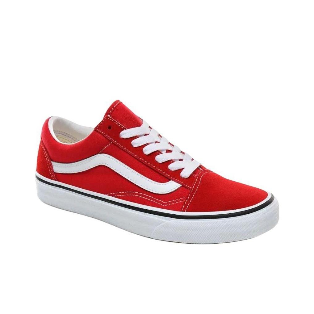 Vans Old Skool Мягкие Удобные Тонкая Подошва Прочные Низкие Кеды для Скейтбординга Унисекс Красные VN0A4BV5JV61