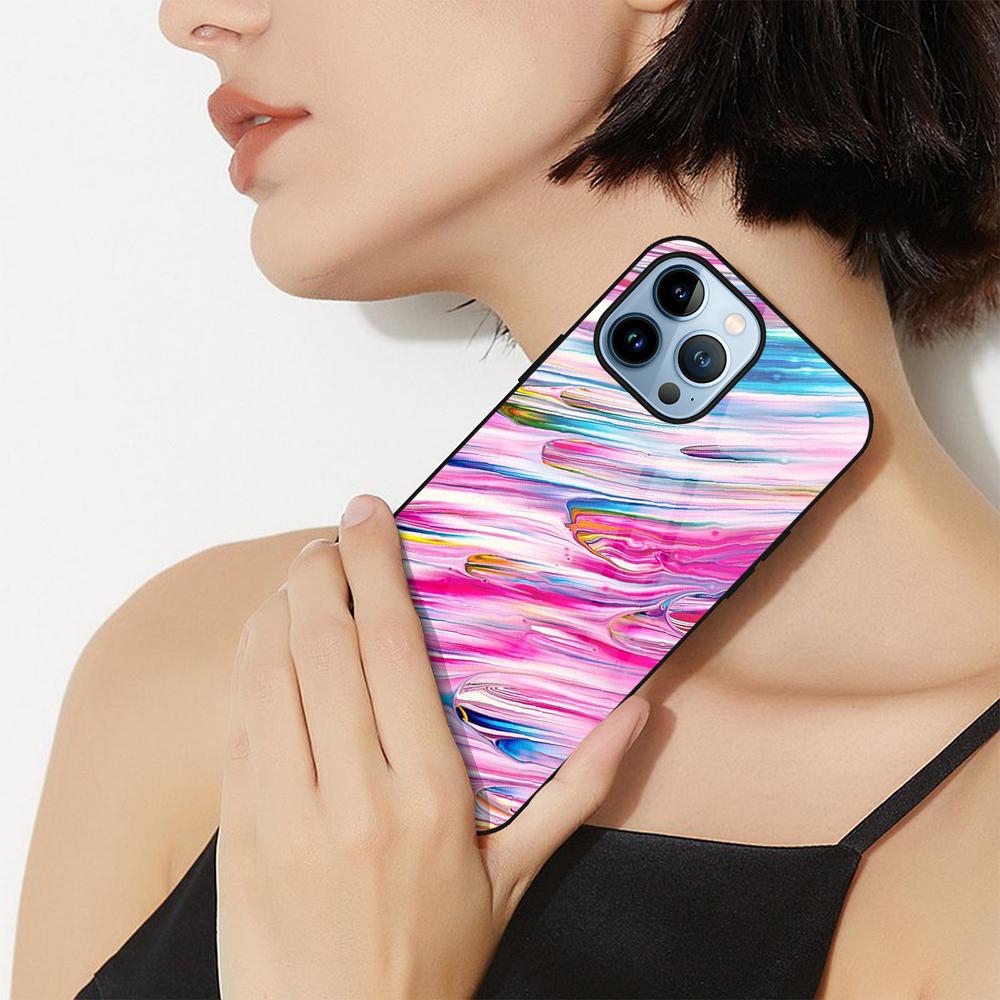 Эстетический чехол для телефона с граффити для Iphone 14 13 11 12 Pro Max Mini Xs Xr X 7 8 6s Plus Se 2022, чехол из закаленного стекла, бампер Fundas