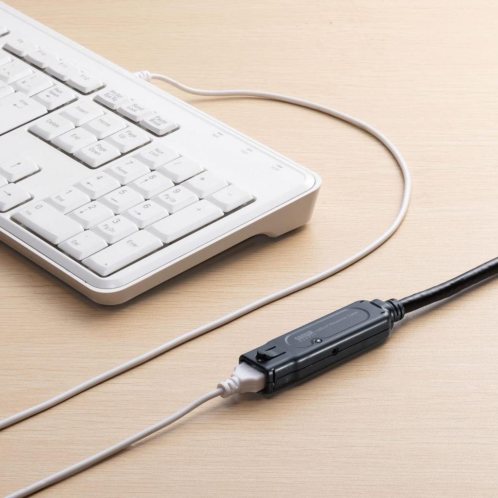 Sanwa Supply Активный ретрансляторный кабель 15 м с фиксатором, черный, USB3.2 (с механизмом) КБ-USB-RLK315