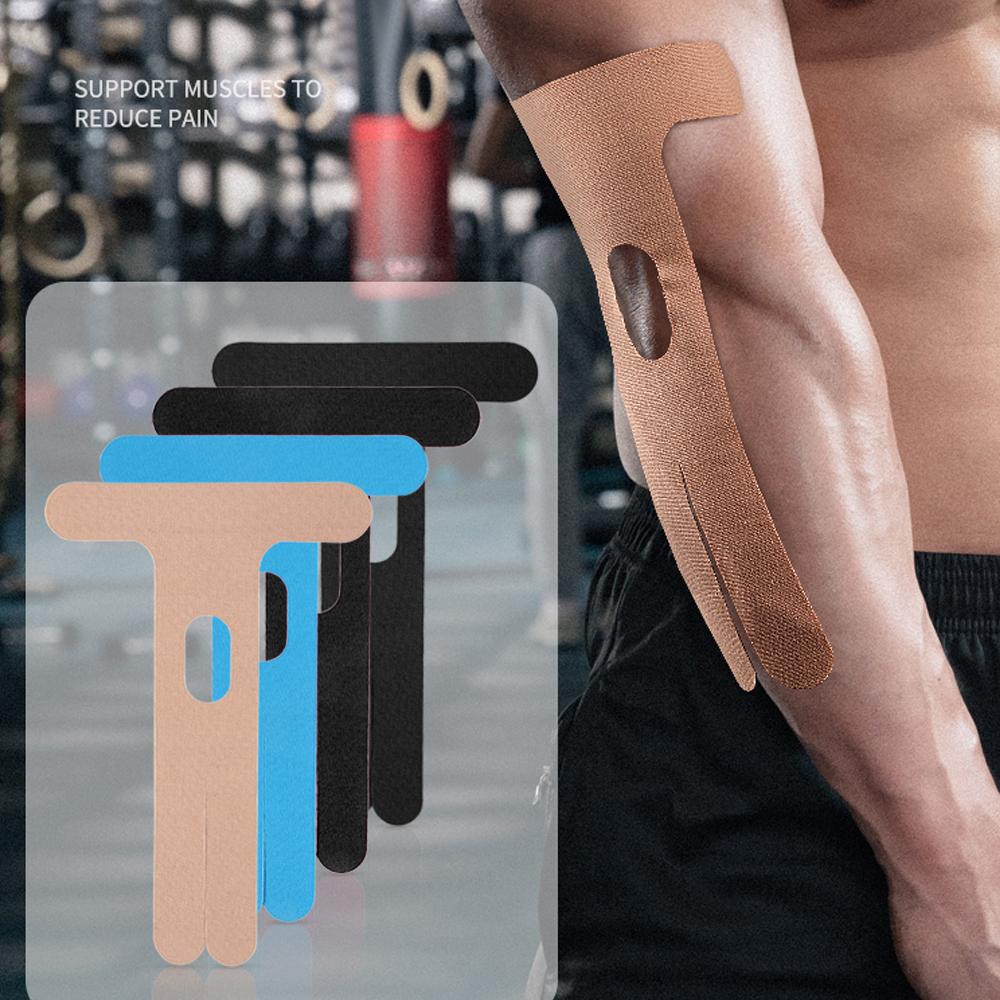 1/5/10 шт. Предварительно нарезанная лента для локтя, Эластичная кинезиологическая лента для локтя для облегчения дискомфорта, Адгезия, Поддержка мышц, Потостойкая, Для спорта