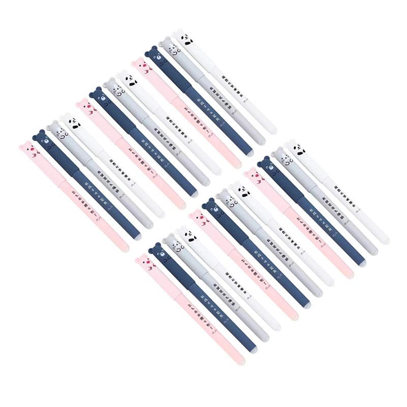 4/8/12/16/20/24pcs Animals Panda Erasable Gel Pen Black Erasable Pen Refills Rods Washable Handle School Supplies Stationery