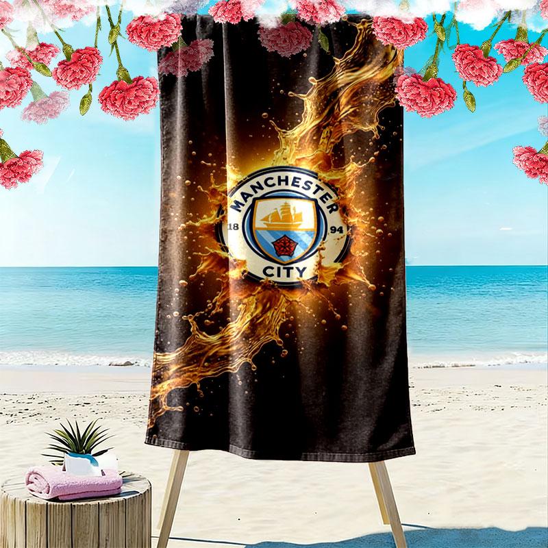 Manchester City F Print Beach Towel, Large Soft Quick Dry Towel for Beach Camping Swimming