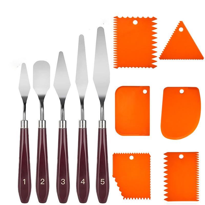 Oil Painting Palette and Spatula Set: Knife Set for Acrylic, Gouache, and Pigment