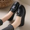 Spring/Fall Leather Shoes with Soft Soles and Soft Upper, Slip-Resistant, Women's Middle-Aged and Elderly Single Shoes