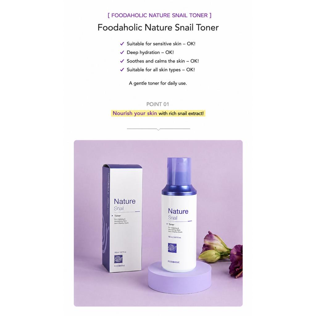 FoodaHolic Regenerрующий тонер с муцином улитки Nature Snail Mucin 150 мл