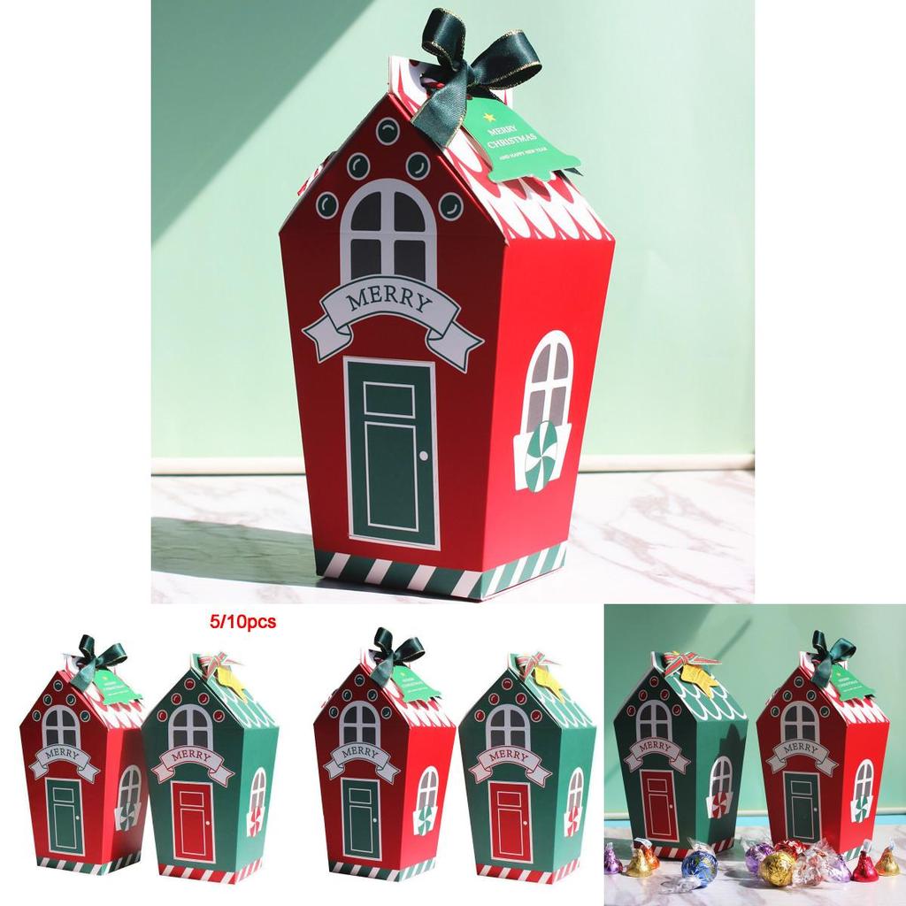 Восхитительные подарочные бумажные коробки для рождественской вечеринки в 5/10 шт. Идеально подходят для сладких угощений