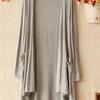 2023 Summer Women Midi Long Cardigan Jacket Casual Pocket Ir