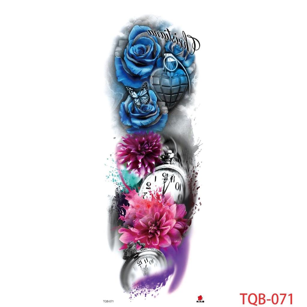 1 PC 480*170MM Large Temporary Tattoos Sleeve for Men Women Full Arm Selleve Tattoos Temporary Realistic Fake Wolf Tiger Lion Tattoo