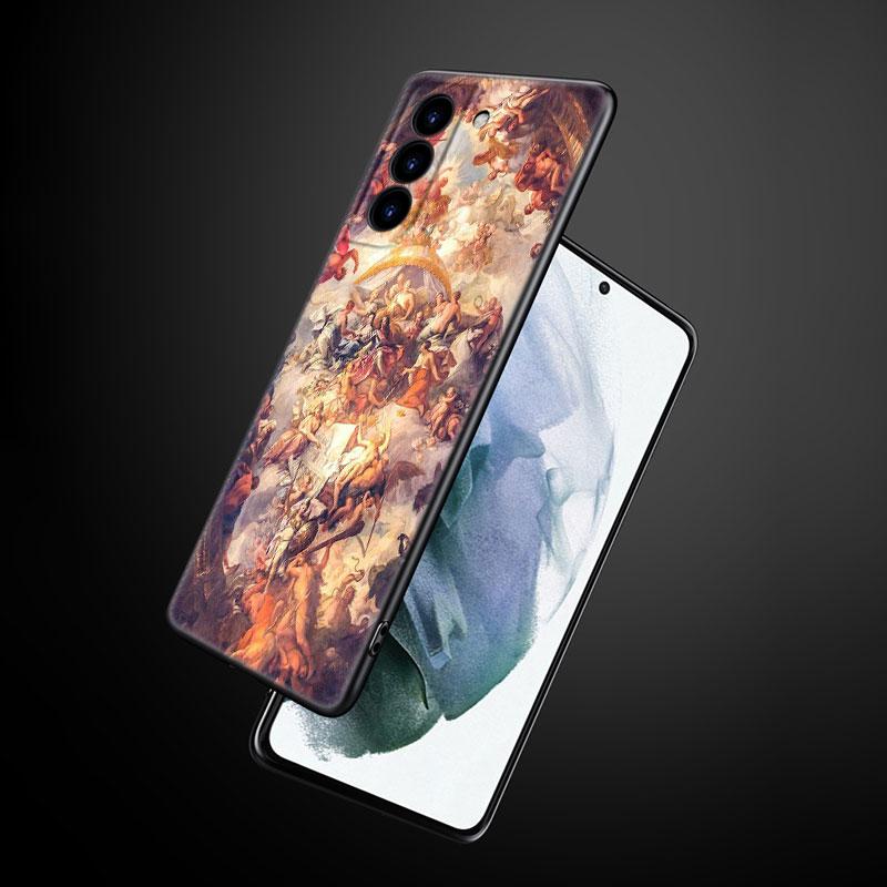 Чехол для телефона с художественной росписью в стиле Ренессанс для Samsung Galaxy S22 Pro S21 S20 Ultra FE S10 Lite 5G S10E S9 S8 Plus, мягкий черный чехол из ТПУ