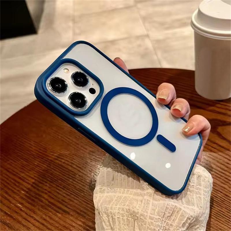 Роскошный прозрачный чехол Magsafe для iPhone 16 15 14 Plus 13 12 11 Pro XS XR Max Mini оригинальный магнитный чехол для беспроводной зарядки