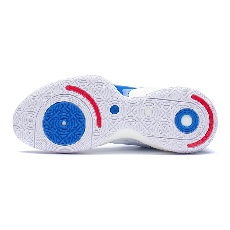 Li Ning Sonic 10 Детская версия Устойчивые к истиранию Дышащие Средняя высота Детские баскетбольные кроссовки Бело-синие ABPS013-4