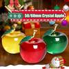 50/60mm 3D Glaze K9 Crystal Apple Crafts Figurine Glass Paperweight Christmas Gifts Home Desktop Decor