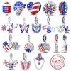 Медь США Орел Баннер Бабочка Америка Шармы Бусины Подходят 3мм Оригинальные Браслеты DIY Ювелирные Изделия Сувенир Подарок