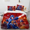 3D Рокмен Мегамен Игра Мультяшный Комплект Постельного Белья Одеяло, Пододеяльник Комплект Постельного Белья Наволочка, Комплект Постельного Белья Размер Кинг/Квин Детский