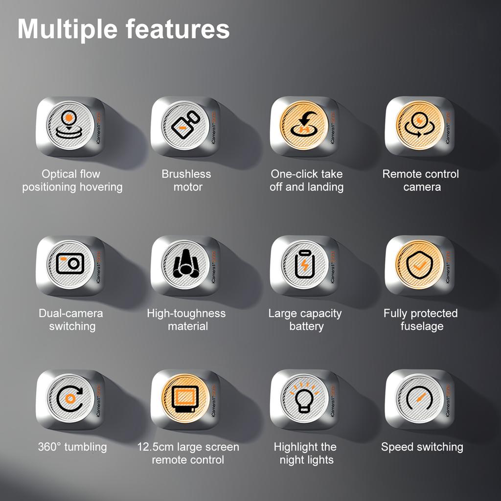Бесколлекторный RC квадрокоптер с позиционированием по оптическому потоку, 8K двойной камерой и пультом управления с экраном, взлет одной кнопкой и