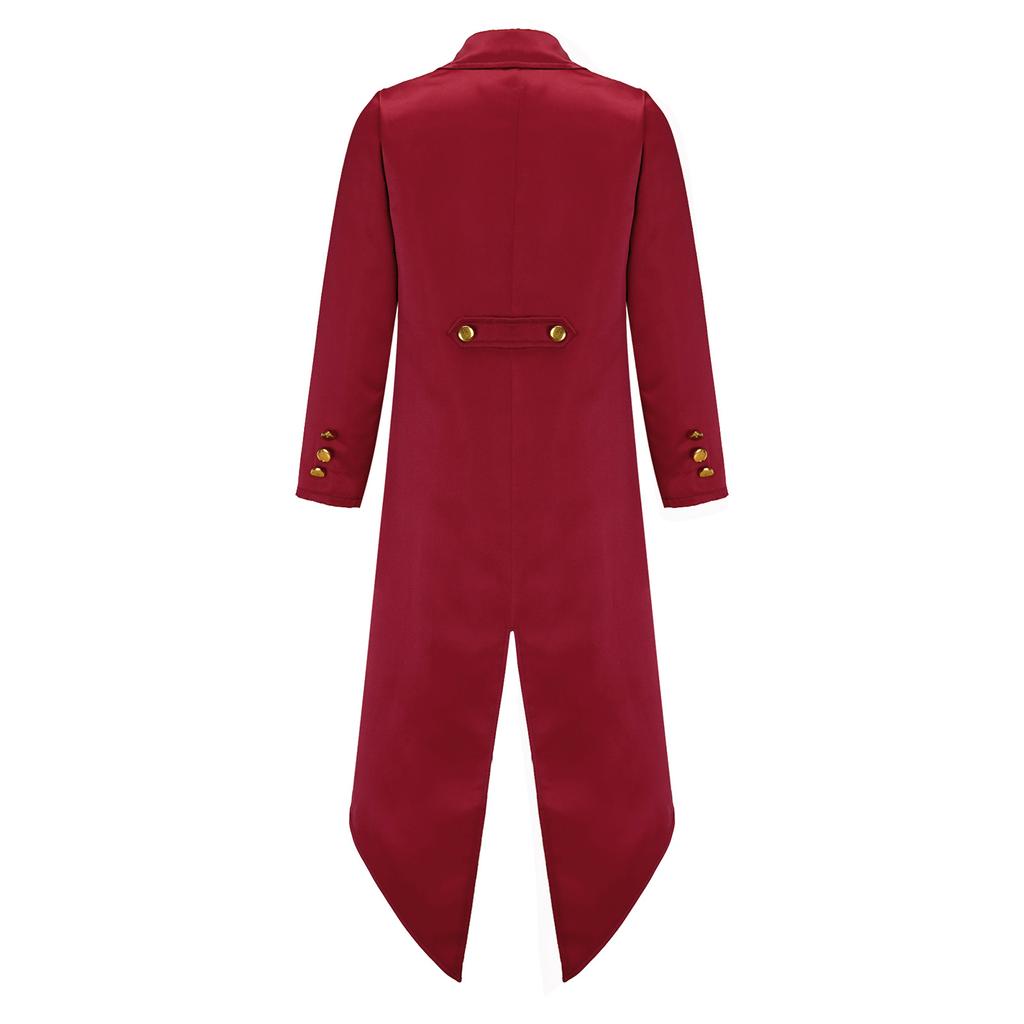 Детский средневековый костюм в стиле стимпанк для мальчиков и девочек, фрак на Хэллоуин, куртка, викторианское искусственное пальто из двух предметов