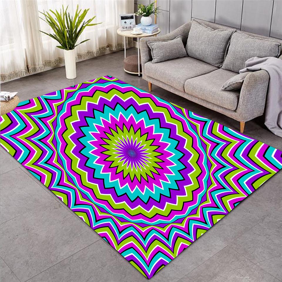 Вихревой напольный коврик для гостиной, коврик для двери крыльца, абстрактный геометрический оптический дверной коврик, нескользящий коврик, декоративный ковер для гостиной