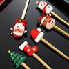 6Pcs/Set Stainless Steel Spoon Fork Set Santa Claus Snowman Deer Christmas Tree Hat Decor Tableware Holiday Party Supply