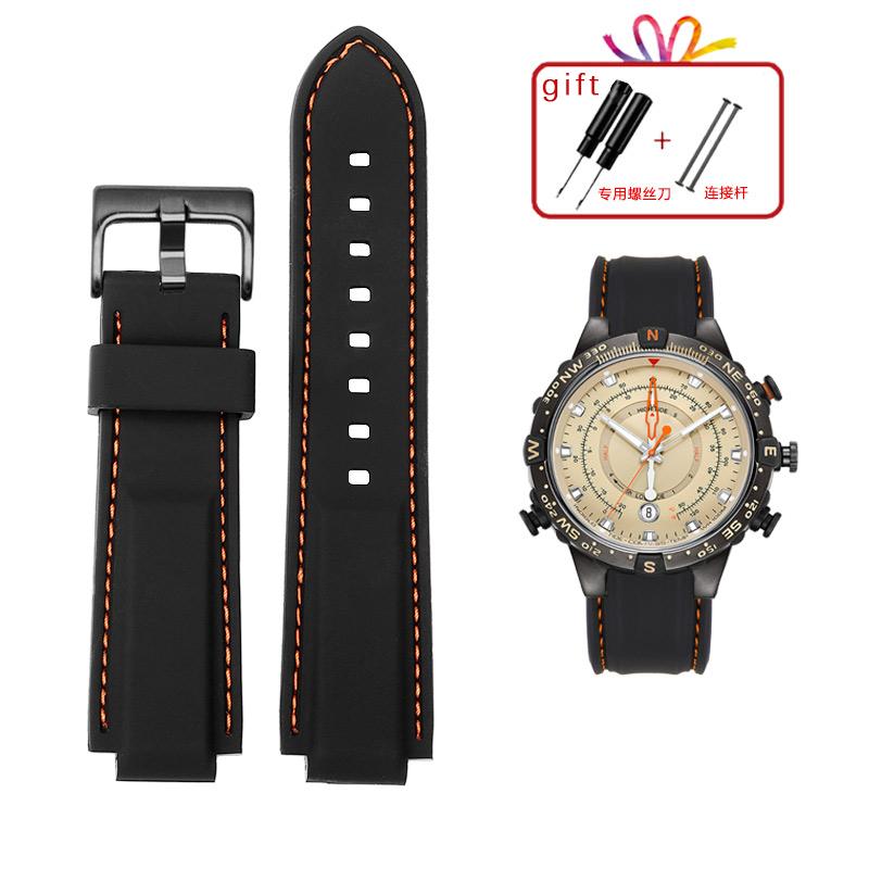 Для мужских часов Timex E-tide Compass T2N720 T2N721 TW2T76300 водонепроницаемый мягкий силиконовый ремешок с инструментами Винтовые штифты