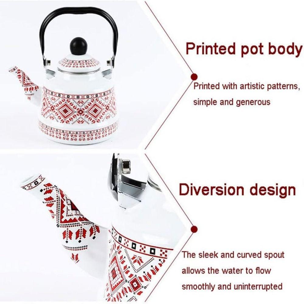 Handmade Enamel Tea Kettle European Style Tea Pot Teakettle Water Jug Restaurant