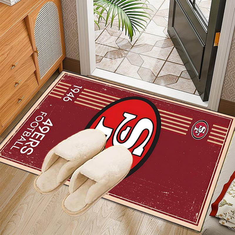 Vintage 49ers Football Rug Office Carpet Non-Slip Mat, Chair Rug Floor Covering for Gaming, Bedroom, Living Room , Home Decor Christmas Gift