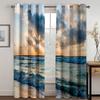 Seaside Sunset Sunset Landscape Sunshade Curtains 3D Digital Print Polyester Curtains 2 Panel Living Room Bedroom Decor Curtains