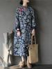 Женское винтажное платье, белое, синее, в китайском стиле, Cheongsam, осенне-зимнее флисовое теплое платье с длинными рукавами и стойкой стойкой