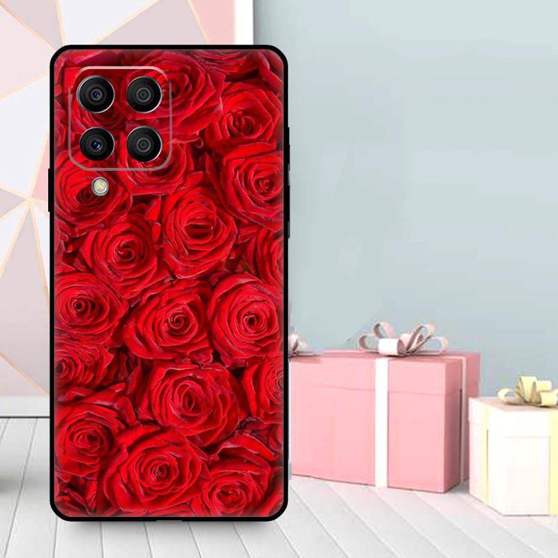 Красивый Сад Красные Розы Цветы Чехол Для Samsung Galaxy M56 M52 M32 M53 M16 M11 M21 M31 M35 M12 M13 M14 M15 M36 M55 M34 M54