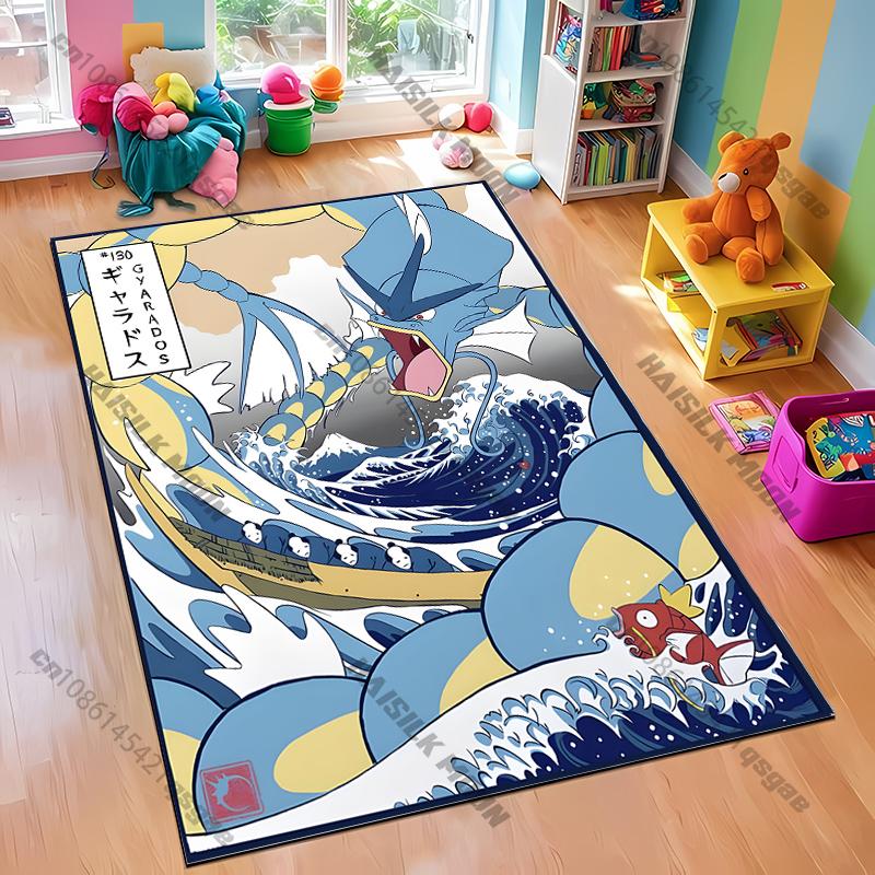 1PC Japanese Anime Pokemon Card Retro Charizard Area Carpet Living Room Bedroom Entrance Door Decor Mats, Rug Next Day Shipping