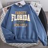 Трендовый Повседневный Женский Пуловер Флорида Превосходный Атлетический Стиль Принт Худи Теплый Свитшот с Рукавами Реглан Круглый Вырез Мягкий Женский Стритвир