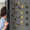 22Pcs Black-Gold Magnetic Fridge Stickers Graduation Party Decor for Classroom Refrigerator