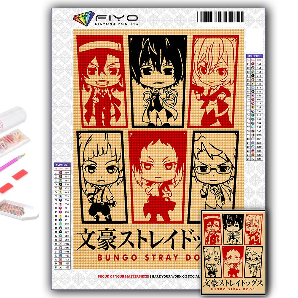 DIY 5D алмазная живопись аниме Bungou бродячие собаки набор для вышивки крестом полная дрель вышивка мозаика художественная картина стразы подарок