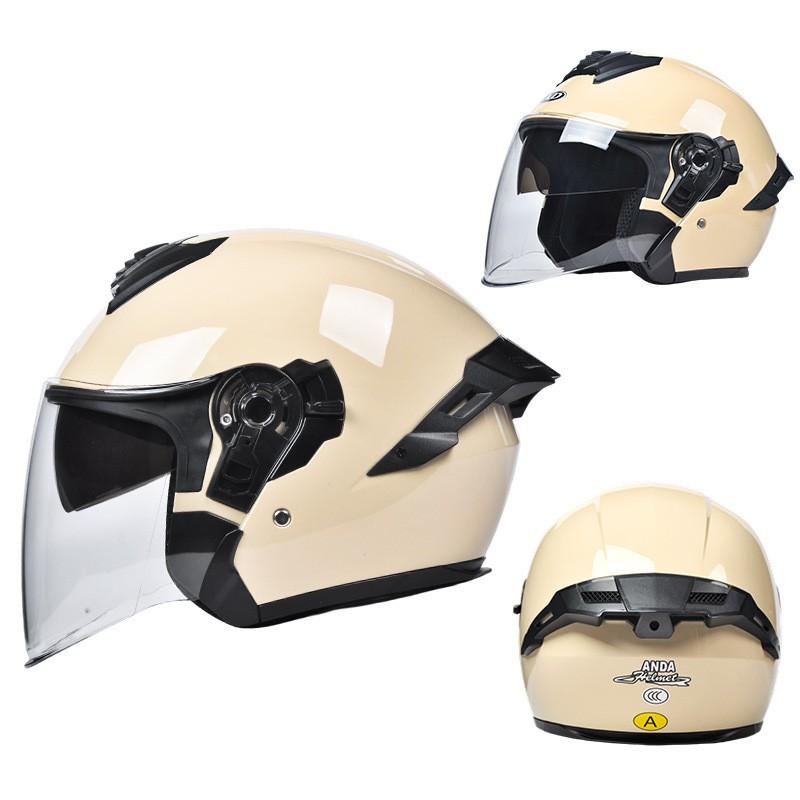 Open Face Motorcycle Helmet Men Women 3/4 Half DOT ECE Certified All Season Riding Gear