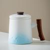 Gradual change high-grade coarse pottery office cup set Guochao ceramic mug tea separation business opening activities