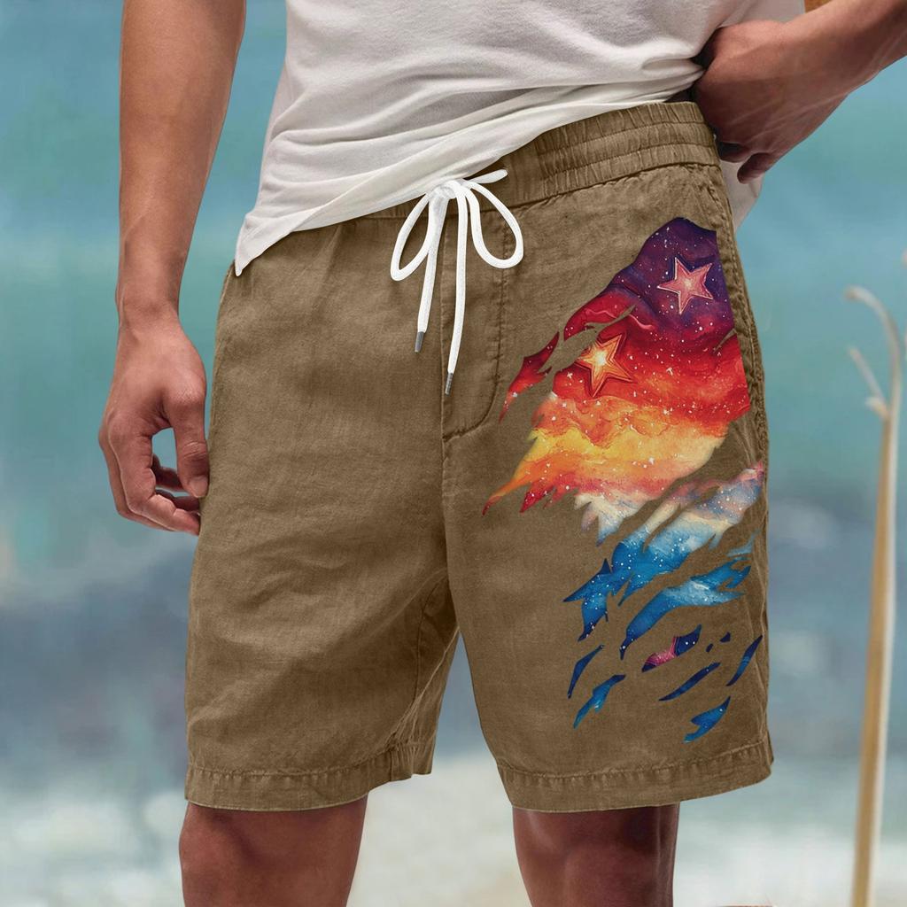 Мужские летние большие повседневные свободные спортивные брюки пляжные шорты