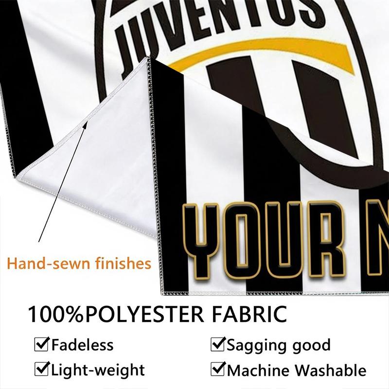 Custom Name Juventus Pattern Wall Tapestry Aesthetic Wall Hanging Printed Fabric Blanket Decorative Tapestries for Bedroom Living Room Home Decor
