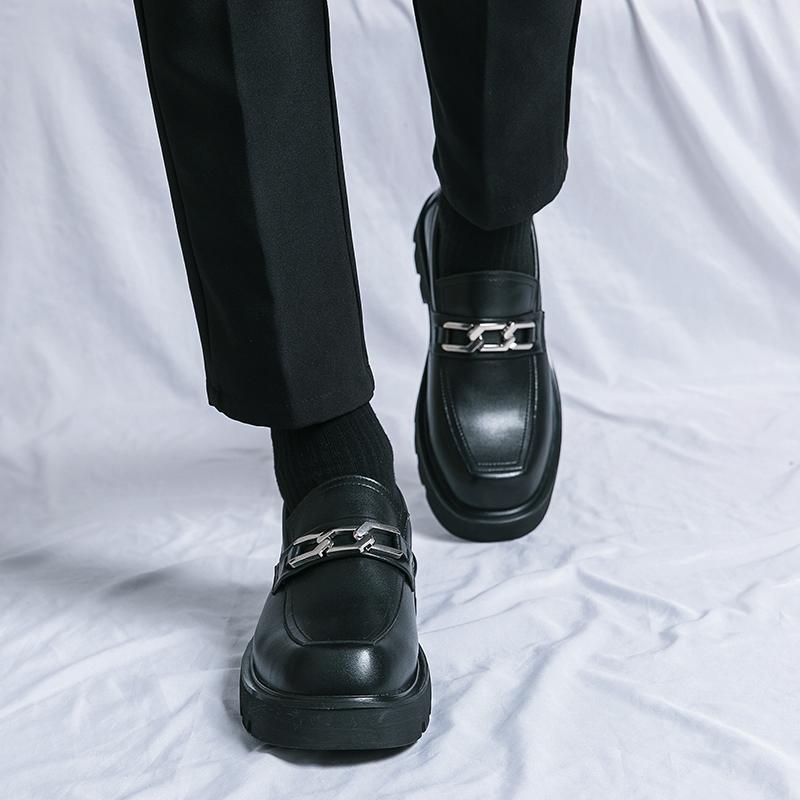 Модные модные мужские туфли-лоферы на толстой подошве, увеличивающие рост, британский стиль, высокие деловые повседневные туфли-лоферы для вечеринок и прогулок на свежем воздухе