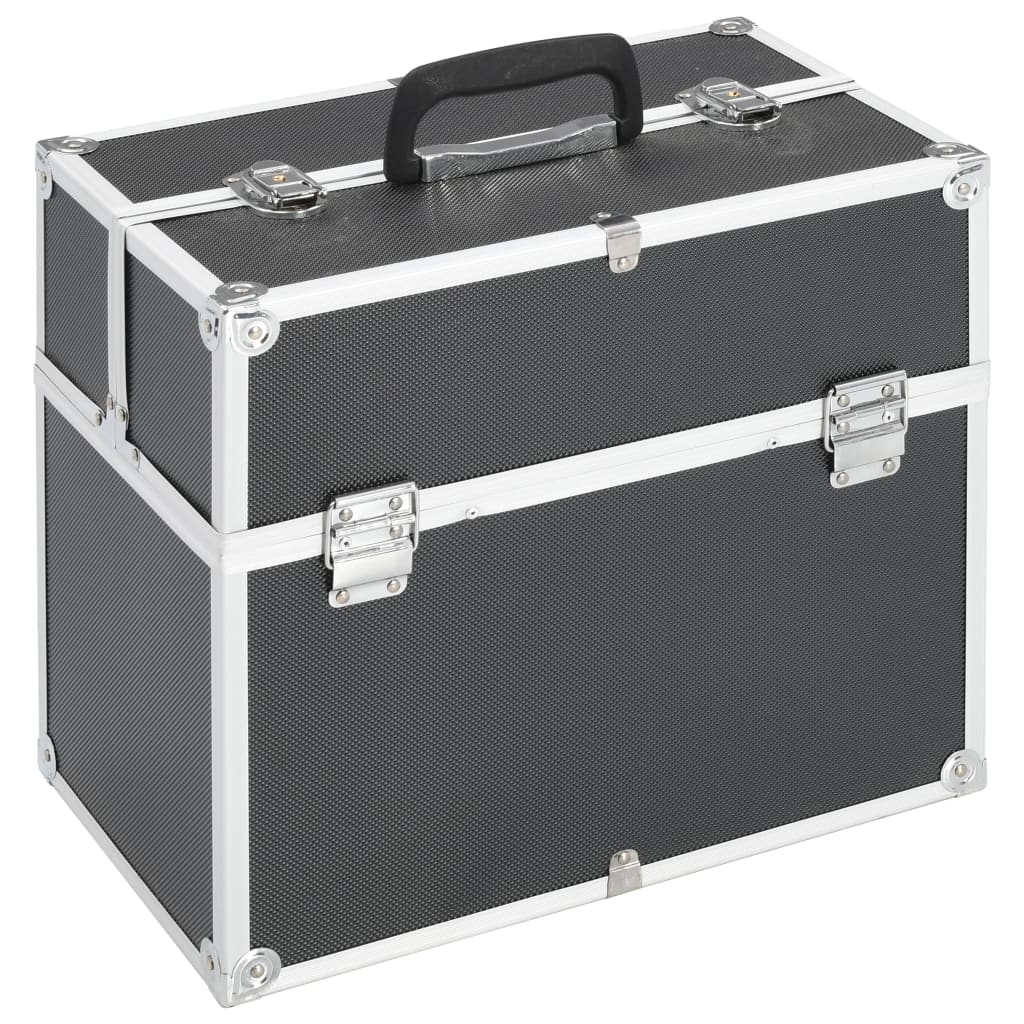 Cosmetic Case 38 x 23 x 34 cm Black Aluminum