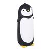 J-ouuo 300ml Portable Cute Penguin Glass Water Bottle Double-Layer Mug Travel Cup (Black)