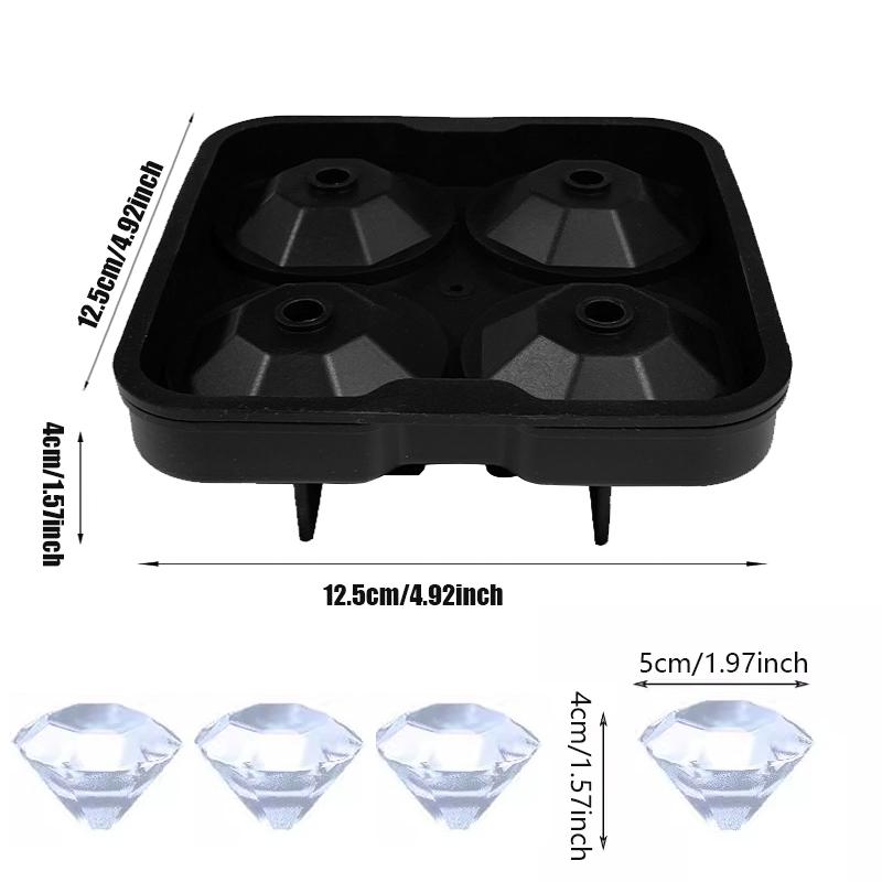 3D Rose Ice Cube Tray Silicone Ice Molds Diamond Silicon Mould 6 Grid Reusable for Cocktails Whiskey Party Supplies Ice Maker