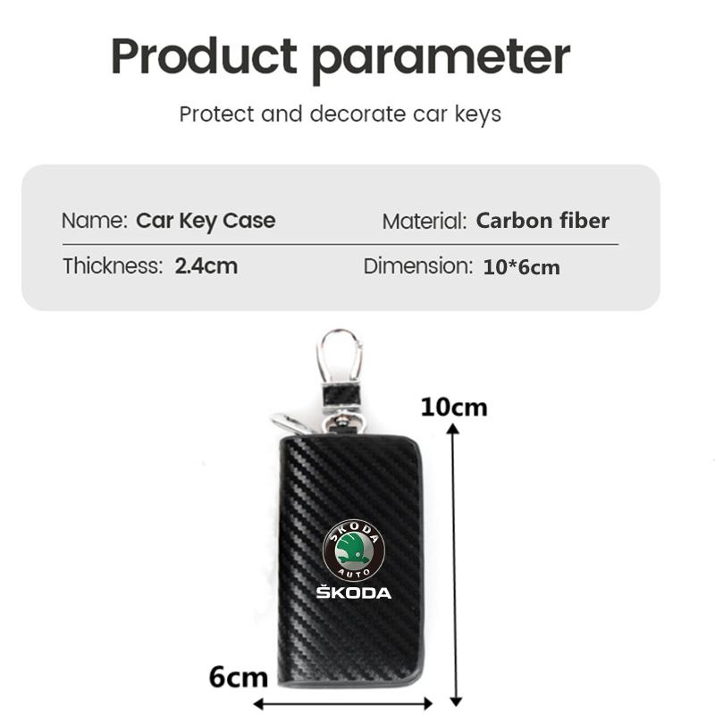 vhnws1 New Carbon Fiber Car Short Wallet Card Bag Change Bag Holder For Skoda octavia 3 2 superb 3 kodiaq Fabia Kamiq Karoq Accessories