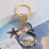 Модный брелок в виде морской звезды и раковины, металлический морской пляж, подвески, брелок с блестками в виде дельфина, унисекс