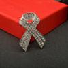 Awareness Black Ribbon Pin Rhinestone Crystal Funerals Memorial Pin  Funeral