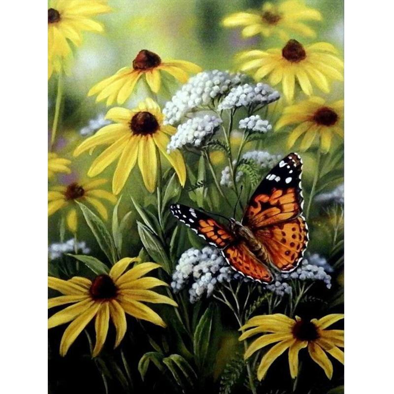 5D DIY Алмазная вышивка Бабочка Полный дрель Алмазная картина Животное Мозаика Искусство Новое поступление Декор для дома