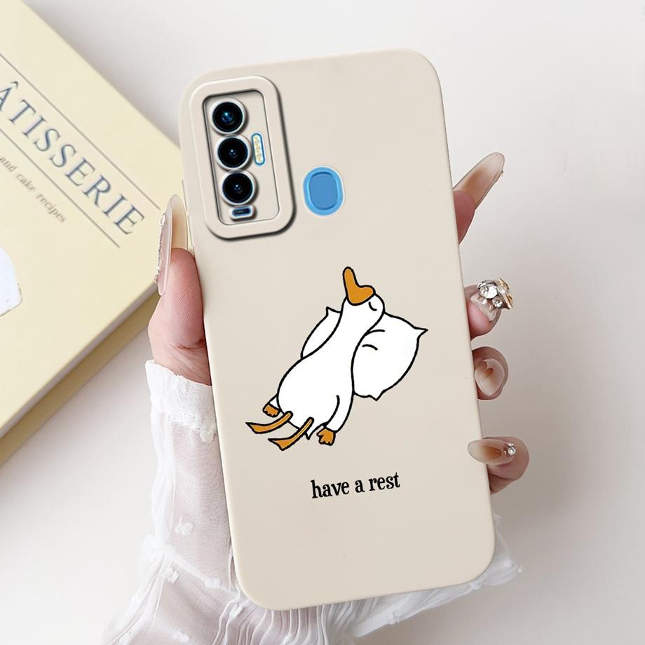 Funda For Tecno Camon 18 18i 18P 18 Primer CH7 CH6 Case Capa Soft Matte Silicone Bumper Cartoon Animal Painting Back Cover
