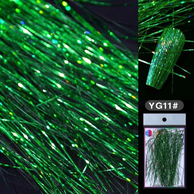 Флуоресцентная красочная 3D голографическая нить, наклейка для ногтей, лазерная блестящая сетчатая лента, шелковая фольга, украшения для ногтей для ногтей