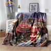 Christmas Series Flannel Cashmere Blanket  Santa Pattern Comfortable Warm Sofa Bed   Gift Blanket