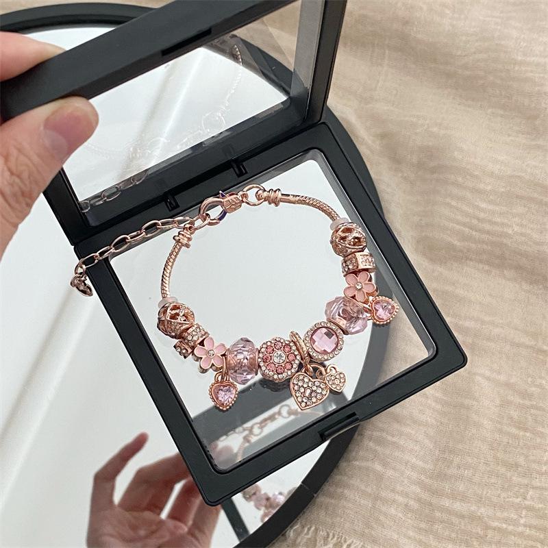 Браслет Panjia из розового золота с подвесками в европейско-американском стиле - DIY Love Design для женщин