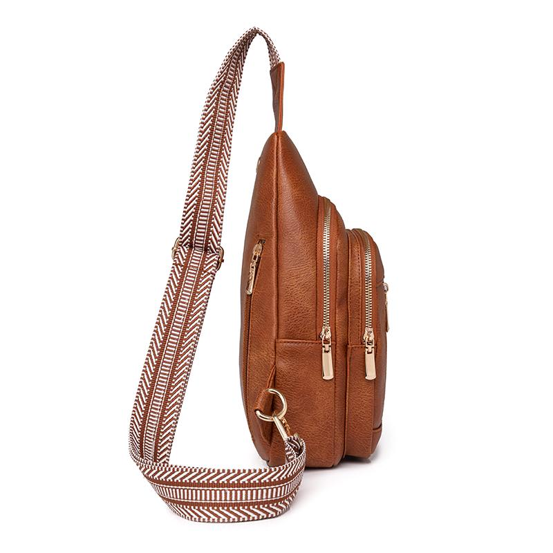 Женская нагрудная сумка, кожаная сумка через плечо, сумка на плечо для девочек, однотонная нагрудная сумка