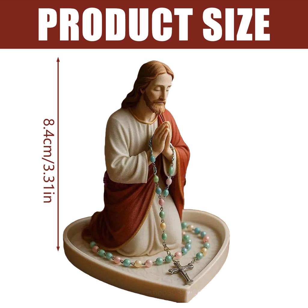 Elegant Holy Mother Father Statue Rosary Holder Tray Resins Prayer Box For Catholic Home Altar And Spiritual Decors